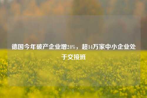 德国今年破产企业增24%，超14万家中小企业处于交接班