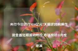 央行今日进行9810亿元7天期逆回购操作 资金面短期波动可控 市场预计11月或降准