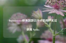 Downdetector称美国数以千计的用户无法使用 Netflix