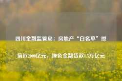 四川金融监管局：房地产“白名单”授信近2000亿元，绿色金融贷款1.5万亿元