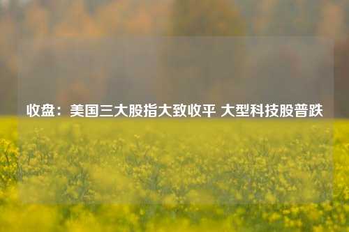 收盘：美国三大股指大致收平 大型科技股普跌